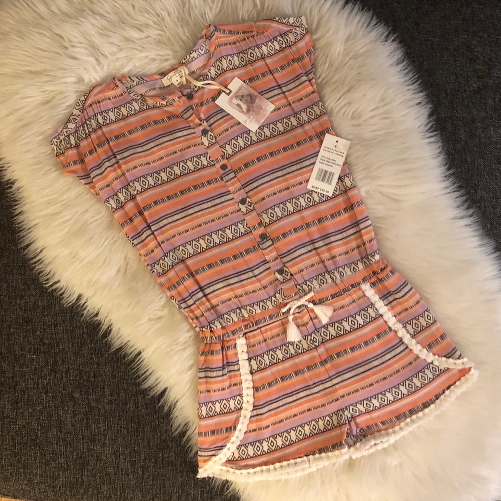 Jessica Simpson Girls Tribal Print Romper